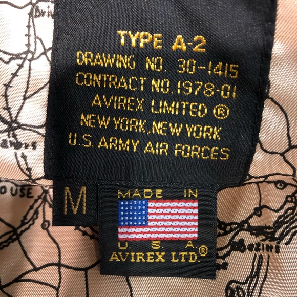 Men NWOT sz M Avirex A-2 bomber leather jacket - Picture 6 of 10